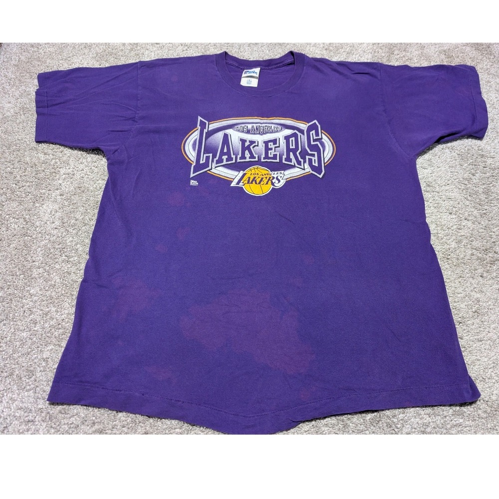 Pro Player T-Shirt Mens XL Purple Los Angeles Lakers Vintage NBA 90s Made In USA